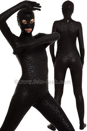 Zentai Catsuit, Body suit black spandex for men and women, Mask, hands,  feet and