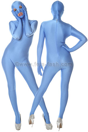 Sky Blue Zentai Catsuit made of elastic elastane