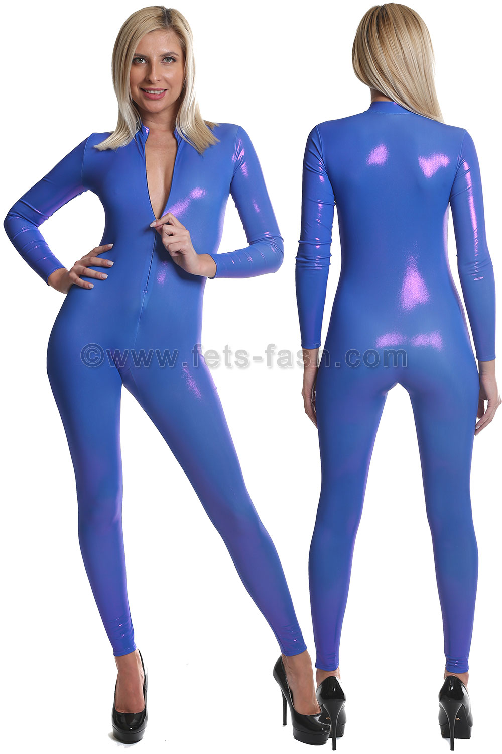 Fets Fash Catsuit With Front Zip Fastener Ice Blue Purple 3680