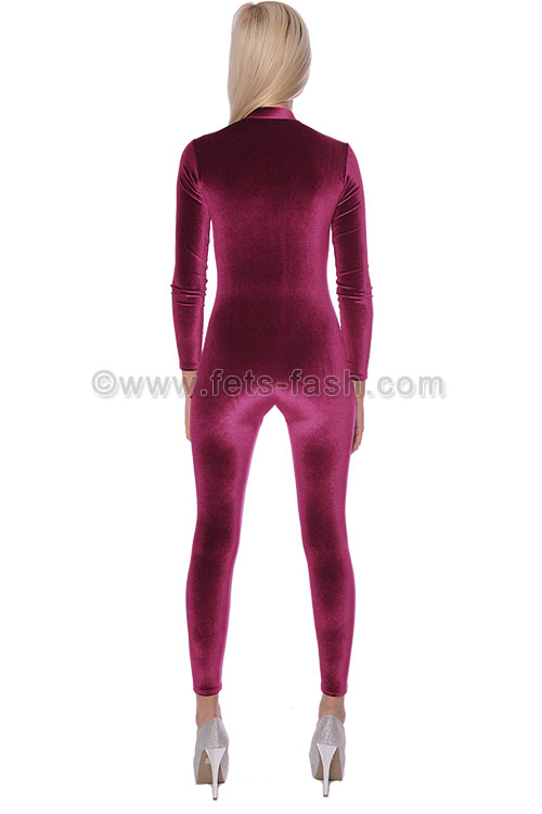 Fets Fash Catsuit Velvet Dama With Front Zip Fastener 9167