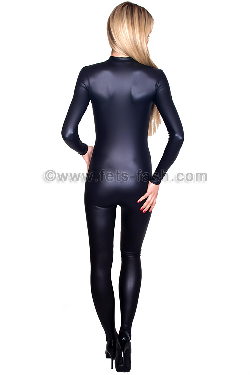 Fets Fash Catsuit With Front Zip Fastener Elastane Leather Optics Zipper Femal 7409