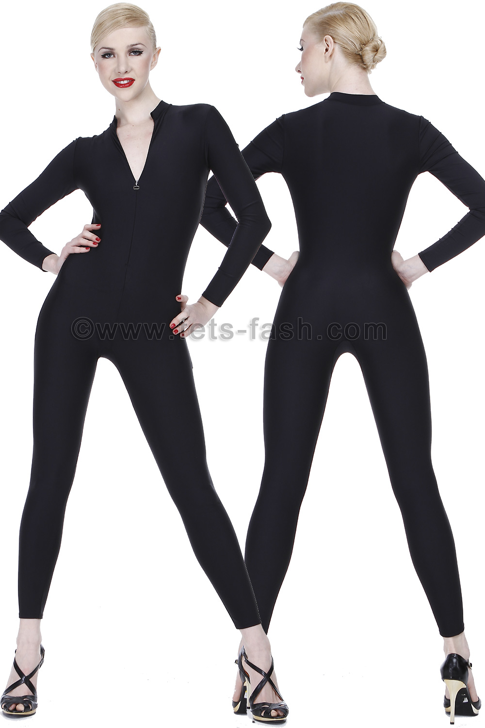 Catsuit With Front Zipper From Fets Fash In All Lycra Colors Flexible And Du 8145