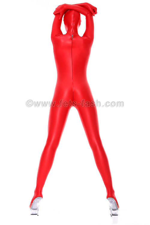 Zentai Catsuit Body Suit Red Chintz Spandex For Men And Women Mask