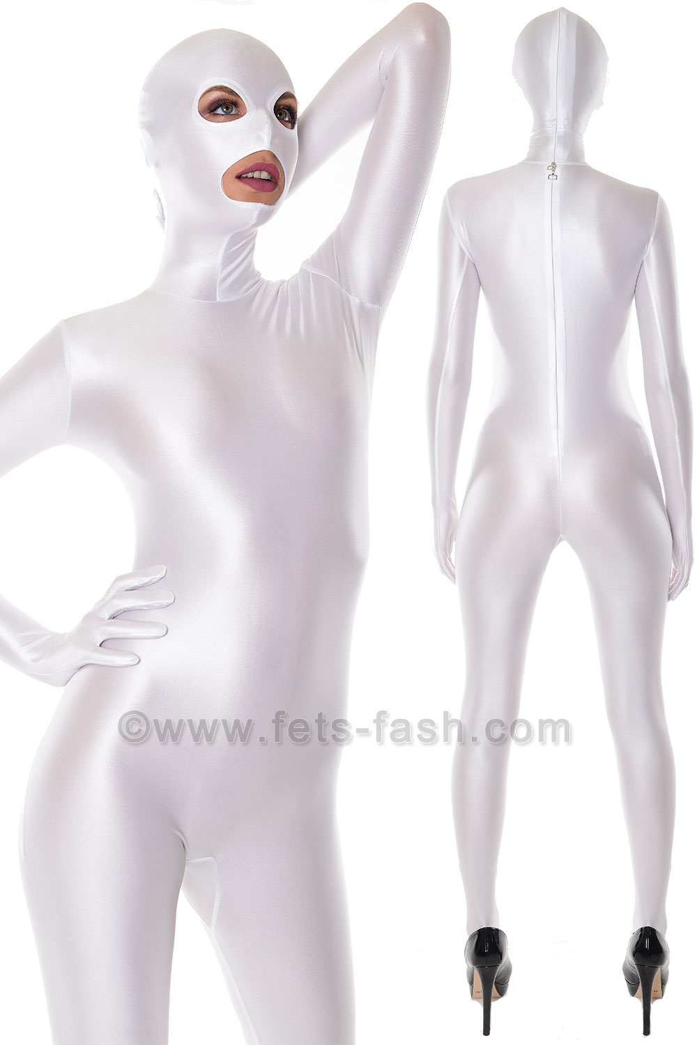 white spandex bodysuit